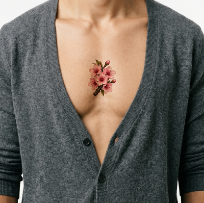 Sakura Cluster on Gnarled Bark Tattoo Idea
