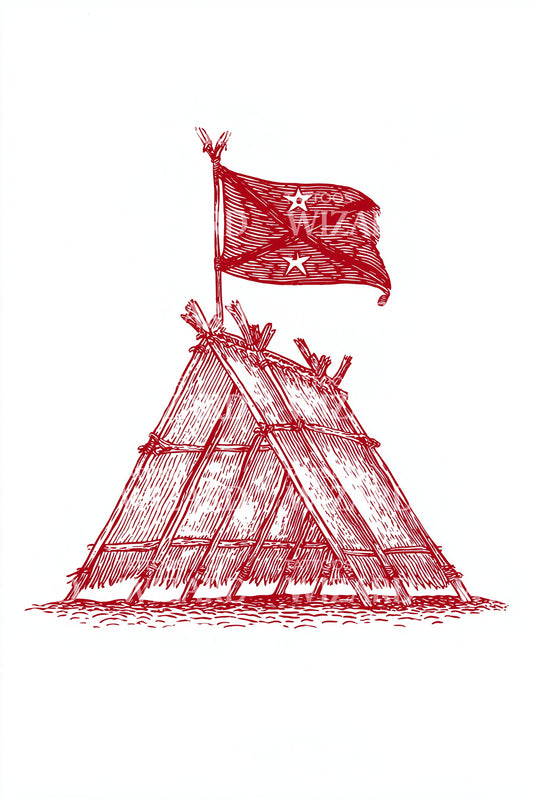 Design de Tatuagem de Bandeira Tipi Vermelha Samoa