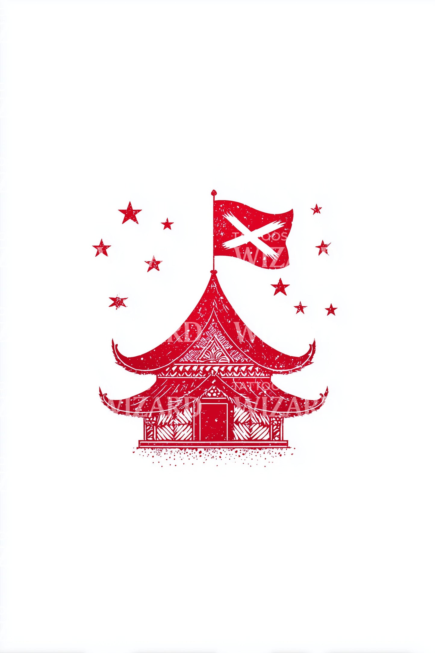 Samoa Skyline Flag Tattoo Illustration