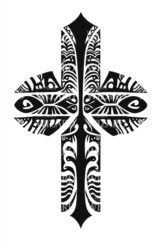 Samoan Band Cross Tattoo Design