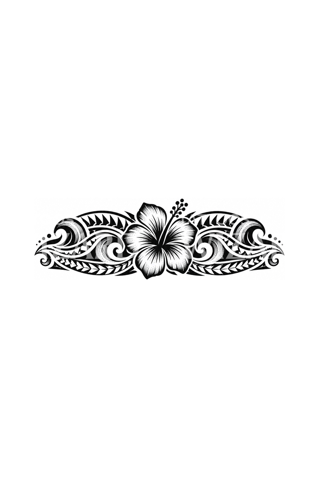 Samoan Hibiscus Polynesian Armband Tattoo Design