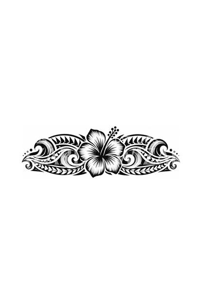 Samoan Hibiscus Polynesian Armband Tattoo Design