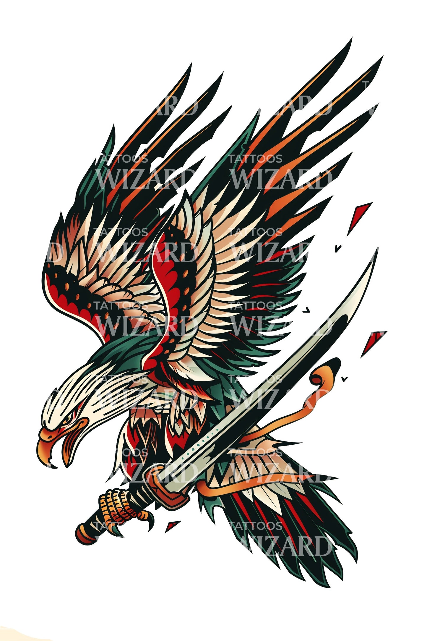 Fighting Eagle of Freedom Tattoo Idea