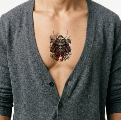 Design tatuaggio elmo samurai kabuto