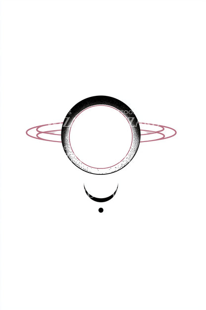 Saturn Ringed Planet Tattoo Design