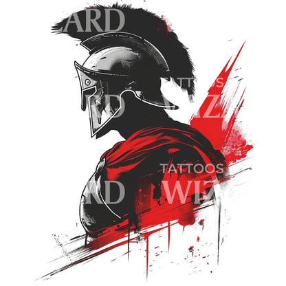 Fierce Spartan Soldier Tattoo Design