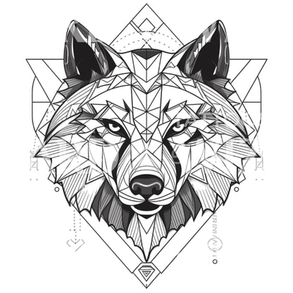 Geometric Wolf Tattoo Design