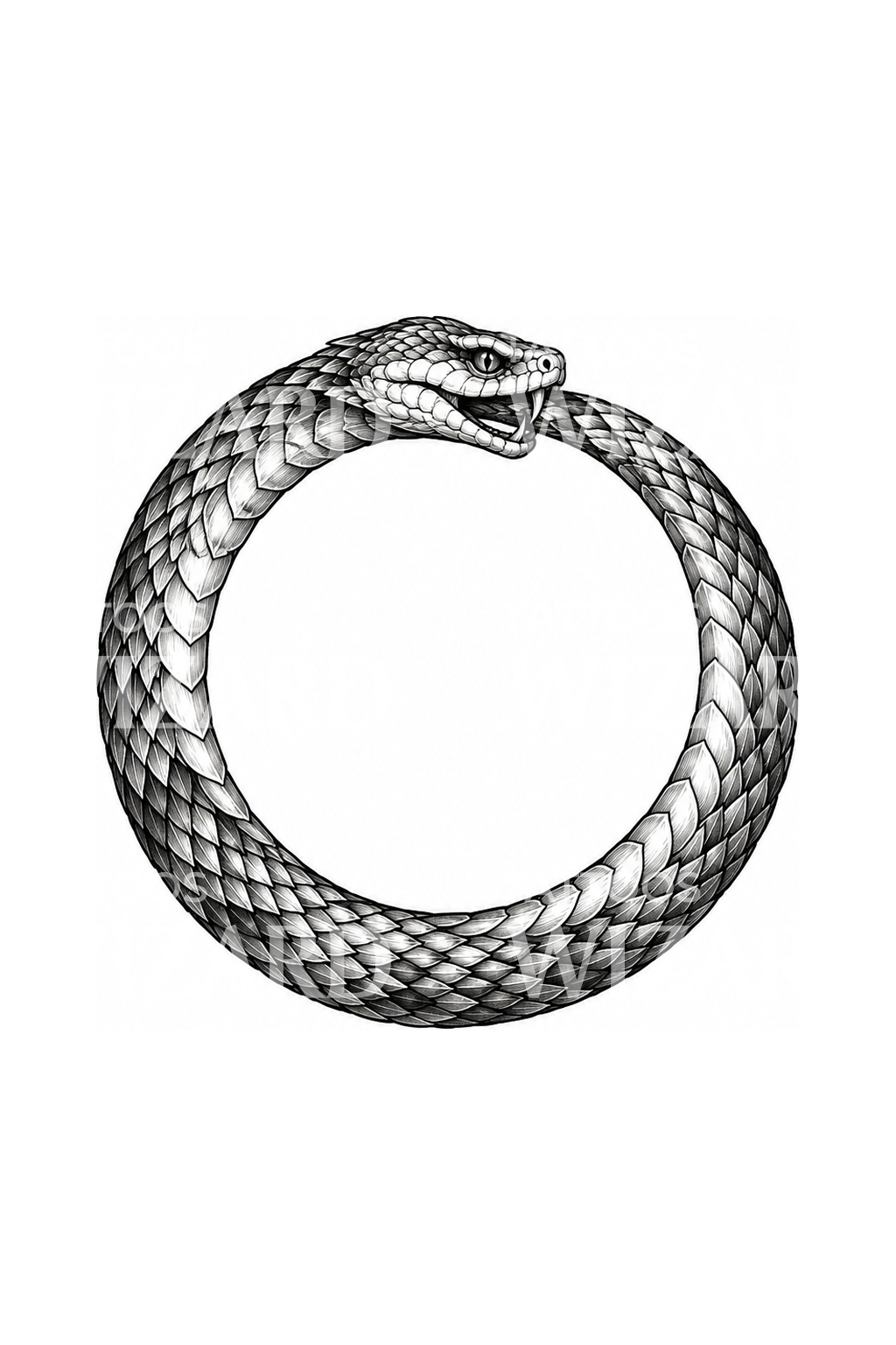 Návrh tetování prstenu ouroboros se šupinami