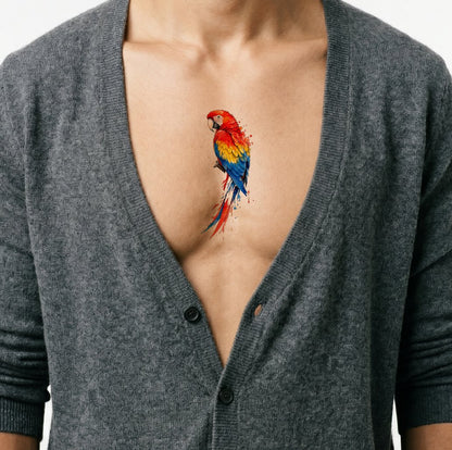 Scarlet Macaw Tattoo Design