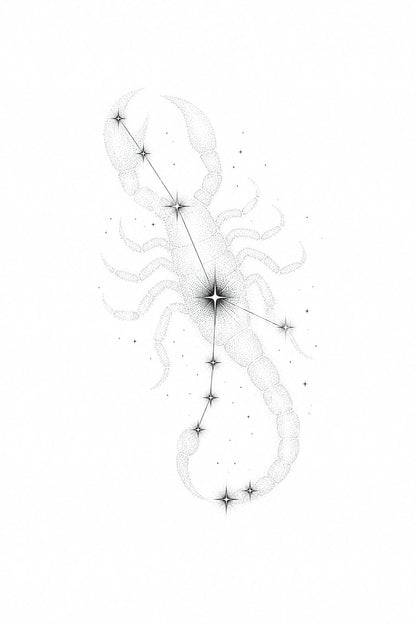 Scorpio Constellation Star Map Tattoo Idea