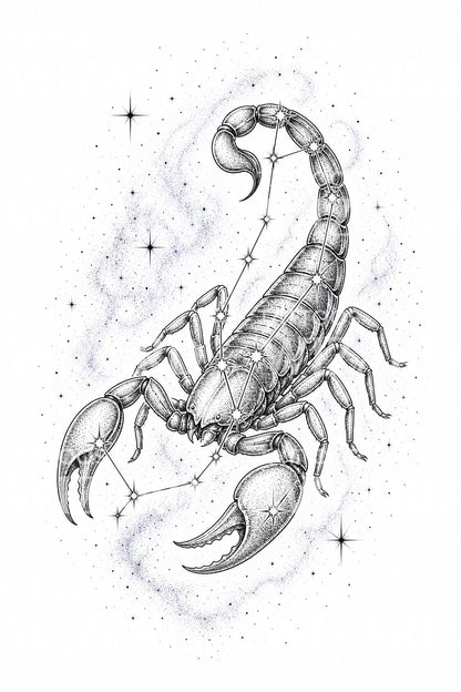 Scorpio Constellation Tattoo Design