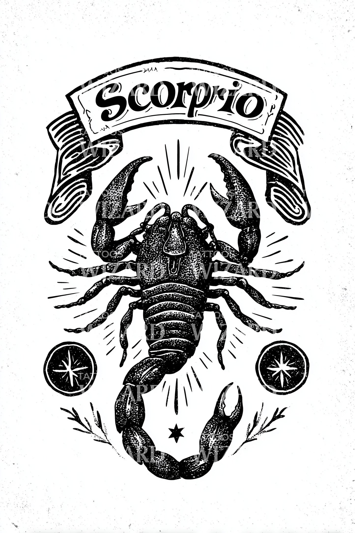 Scorpio Heraldic Scorpion Tattoo Design