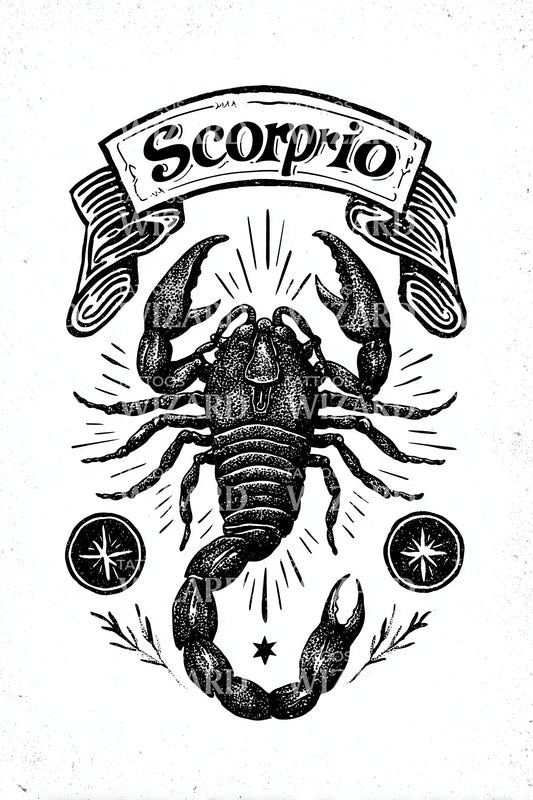 Scorpio Heraldic Scorpion Tattoo Design
