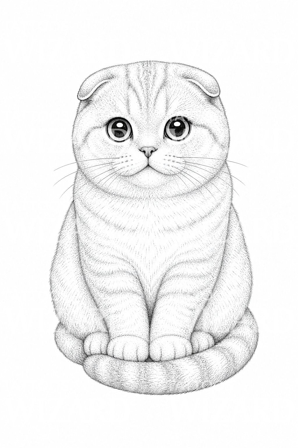 Σχέδιο τατουάζ γάτας Scottish Fold