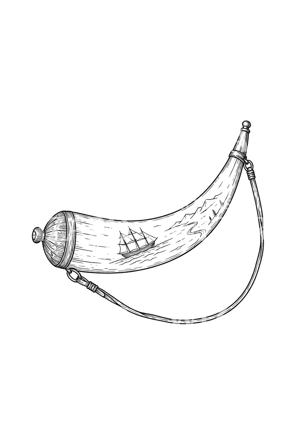 Scrimshaw-ruutisarven tatuointi-idea