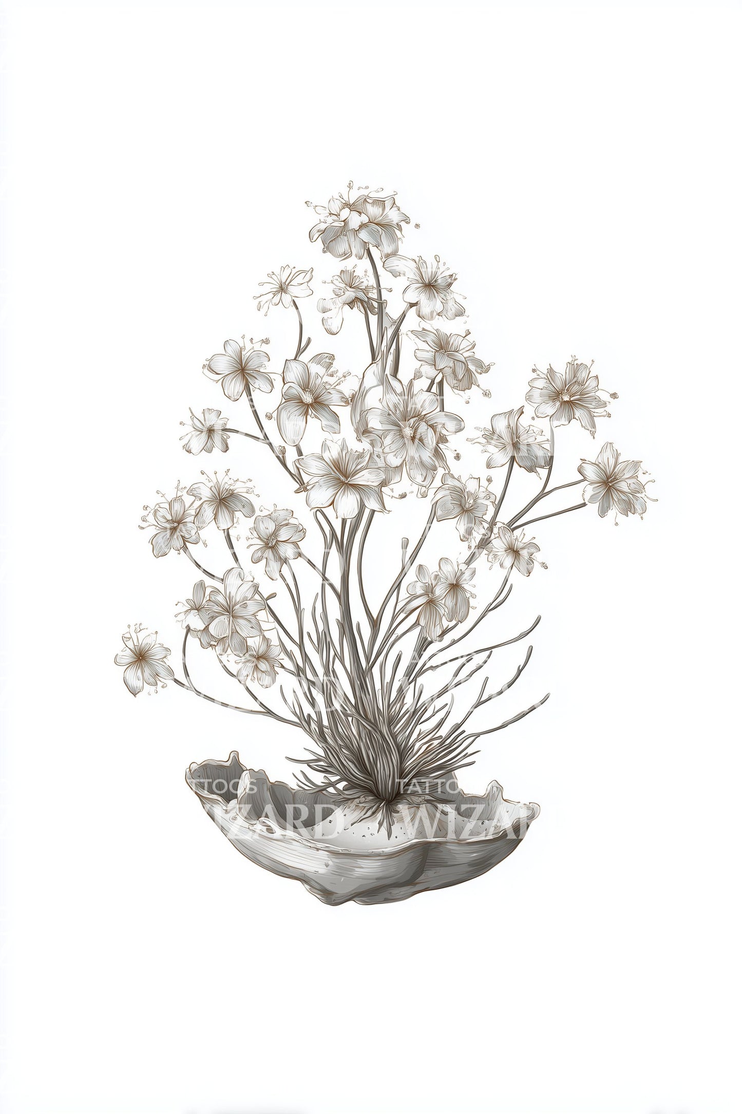 Sea Anemone Bowl Tattoo Design