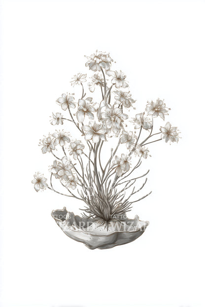 Sea Anemone Bowl Tattoo Design