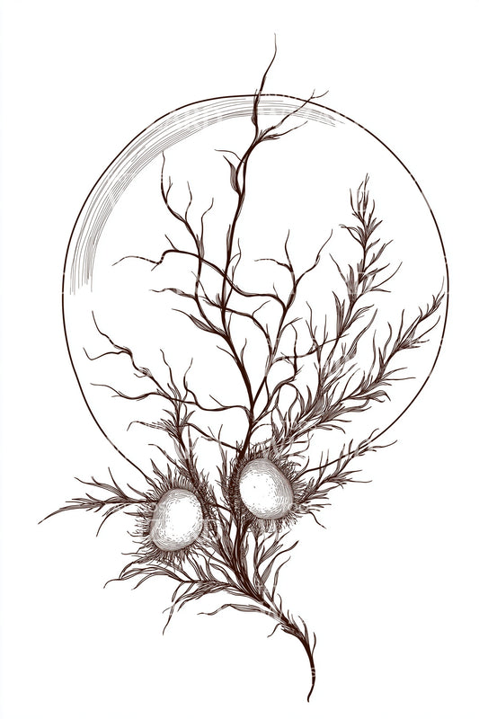Sea Coral Circle Tattoo Design