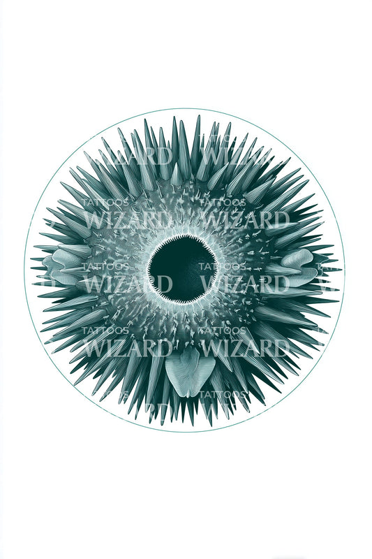 Sea Urchin Rosette Tattoo Illustration