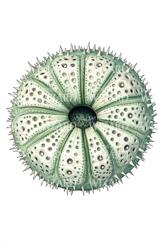 Sea Urchin Segment Tattoo Illustration