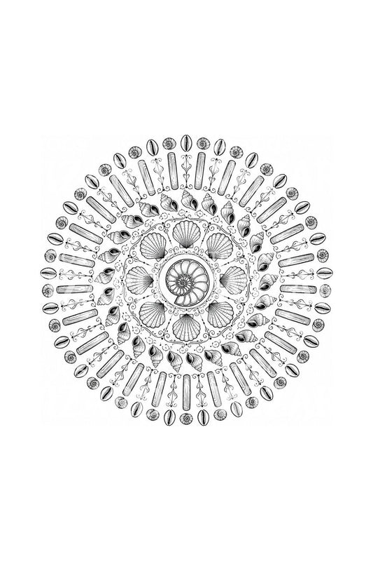 Design per tatuaggio mandala con conchiglia