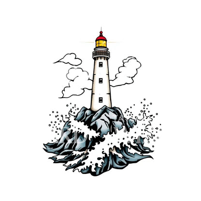 Seaside Lighthouse Tattoo Design