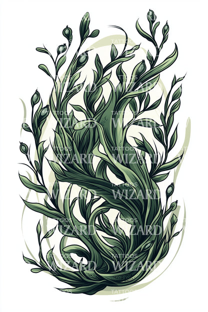Seaweed Bouquet Tattoo Design