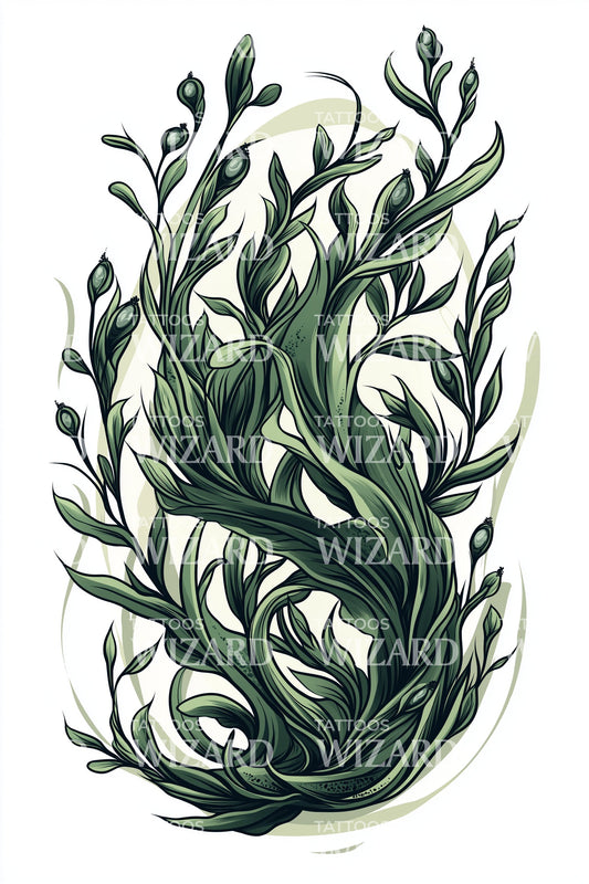 Seaweed Bouquet Tattoo Design