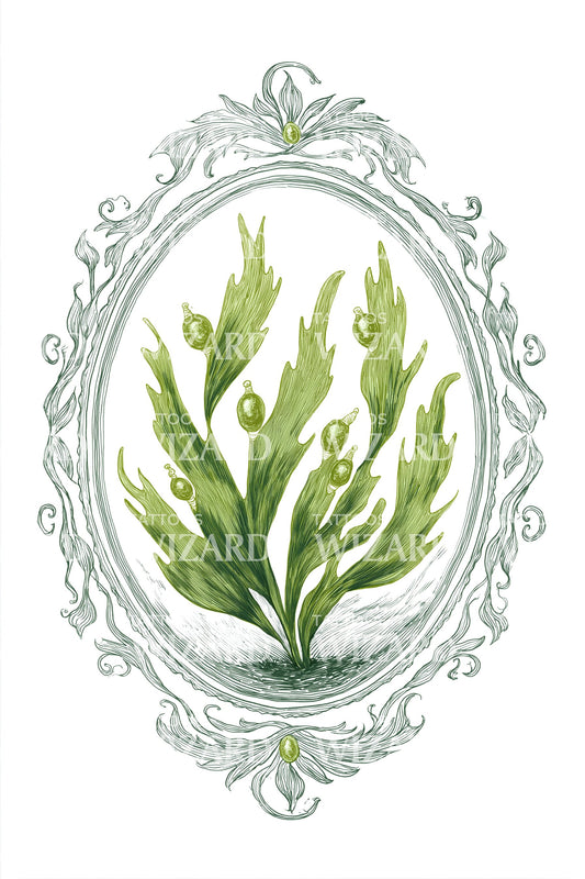 Seaweed Emblem Tattoo Design