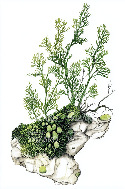 Seaweed Rock Garden Tattoo Illustration