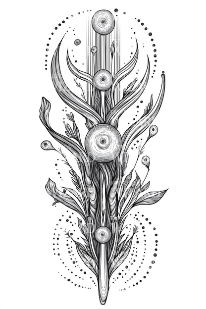 Seaweed Totem Tattoo Design