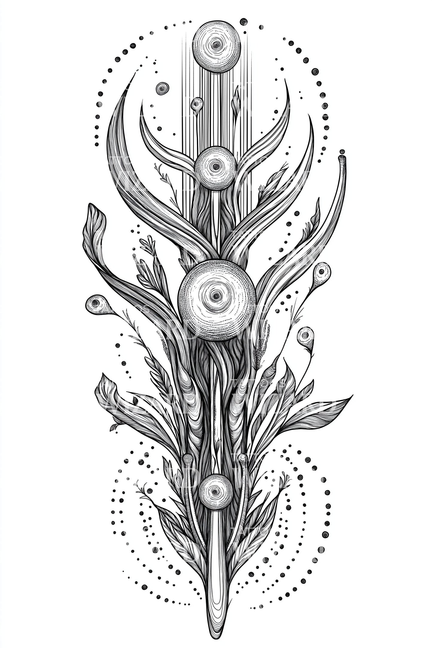 Seaweed Totem Tattoo Design