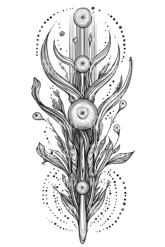 Seaweed Totem Tattoo Design