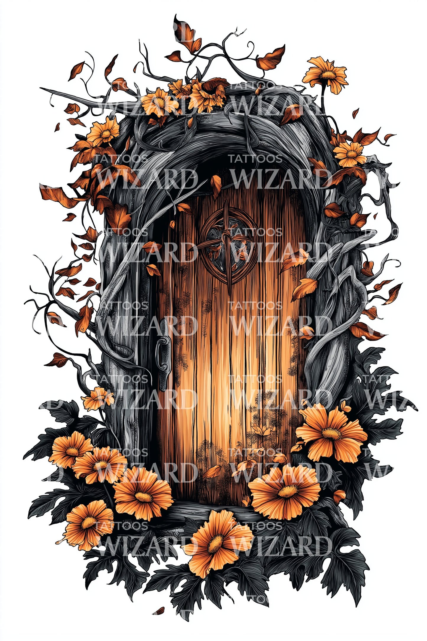 Geheim Tuin Deur Tattoo Ontwerp
