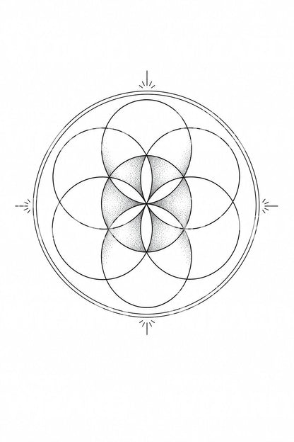 Seed of Life Sacred Geometry Tattoo Design