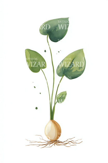Seedling from Golden Bulb Tattoo Illustration