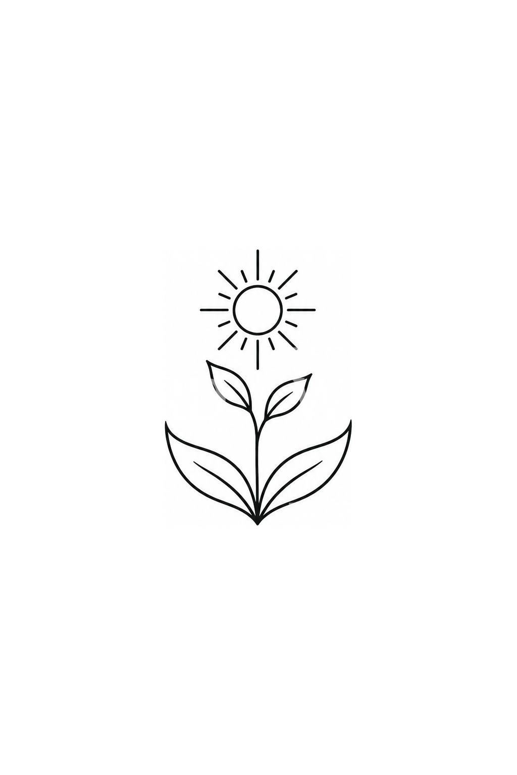 Minimalistické lineární tetování klíčku a slunce