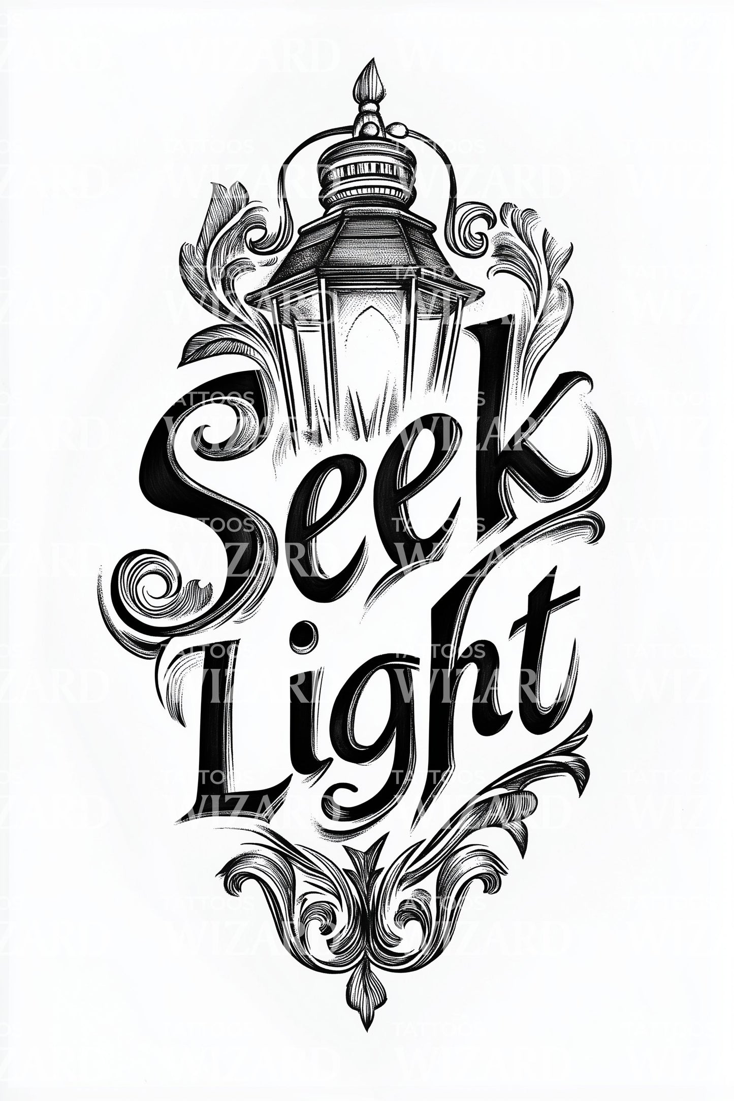 Seek Light Lighthouse Tattoo Design