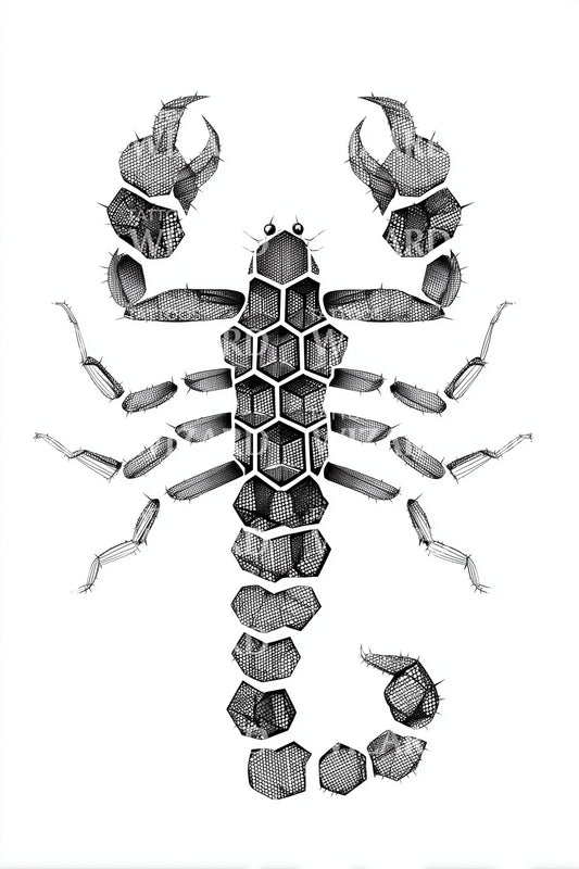 Segmented Scorpion Totem Tattoo Design