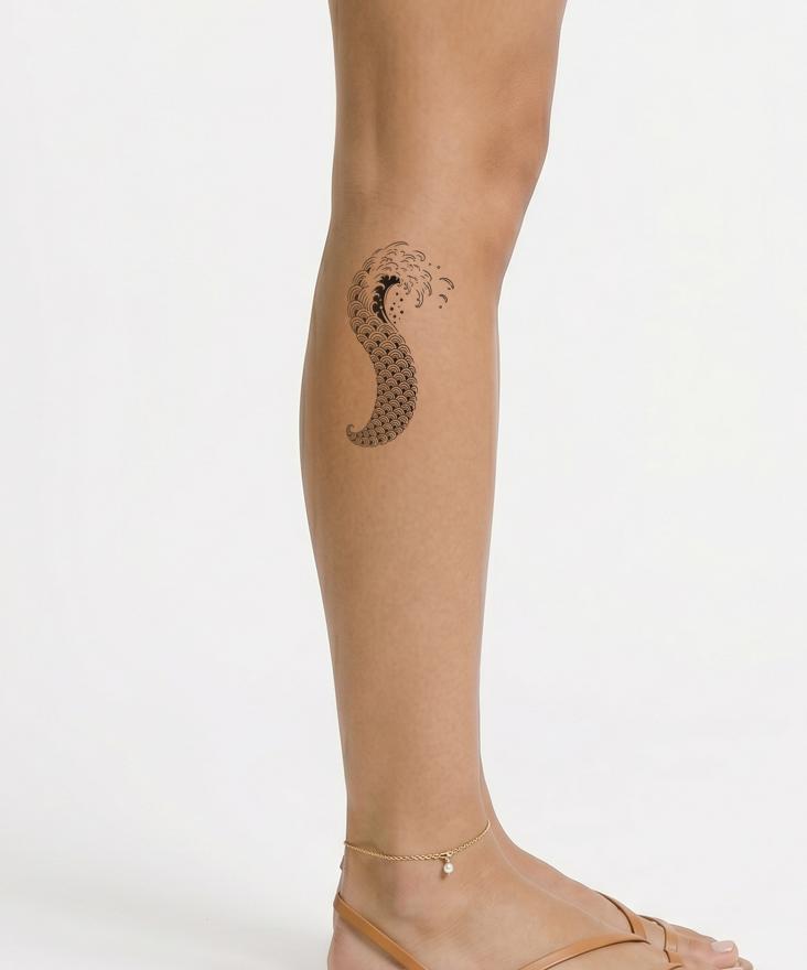 Seigaiha-bølgeillustration til tatovering