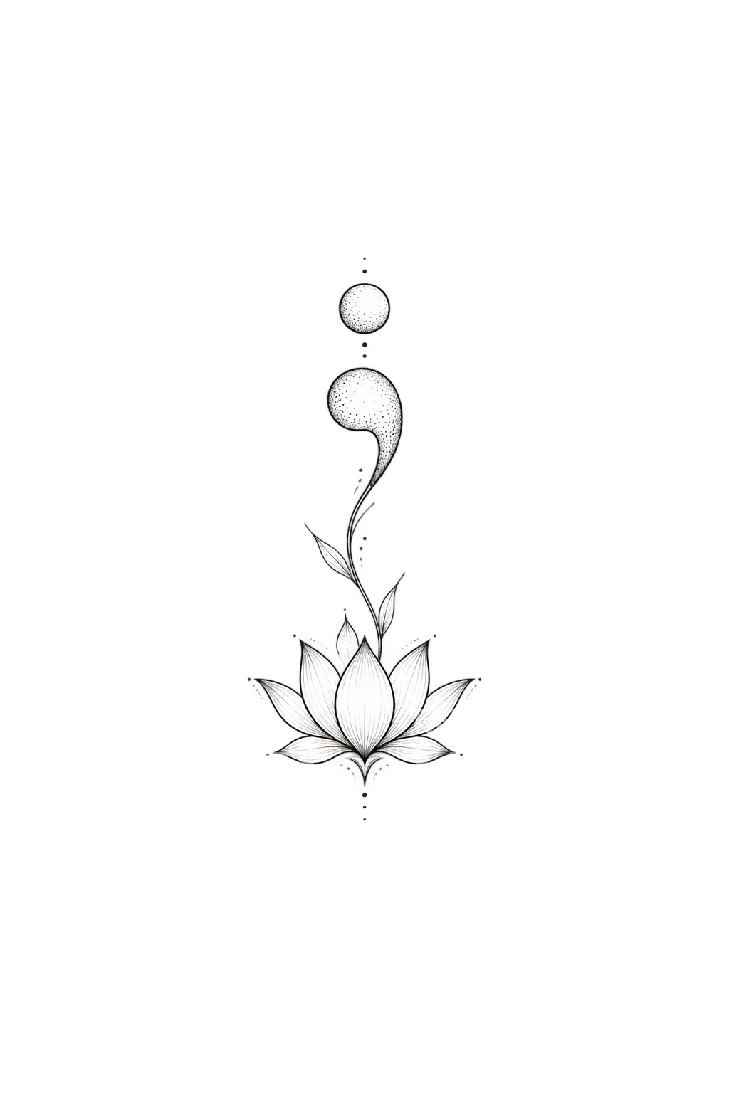 Tattoo-Idee: Semikolon erblüht zu einer Lotusblüte