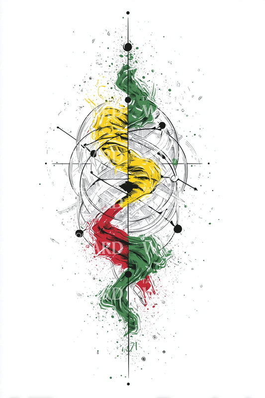 Senegal Spiral Spear Tattoo Design