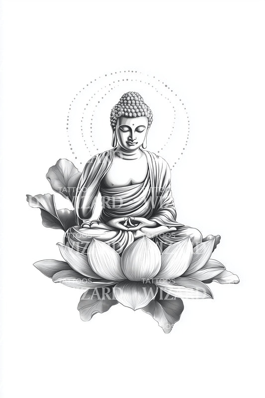 Serene Boeddha Lotus Tatoeage Ontwerp