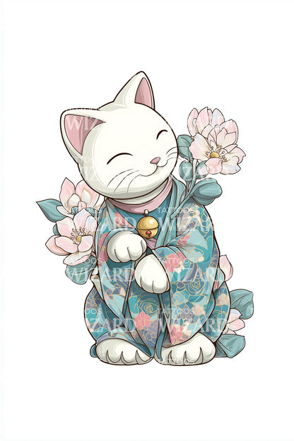 Idea tatuaggio charm Neko sereno