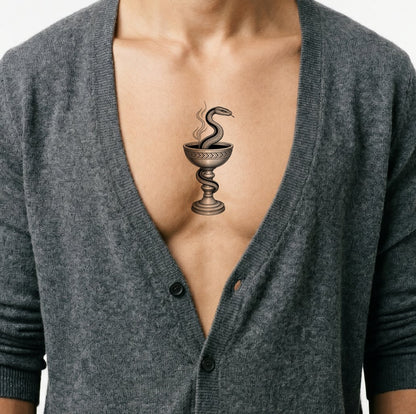 Serpent and Chalice Tattoo Design