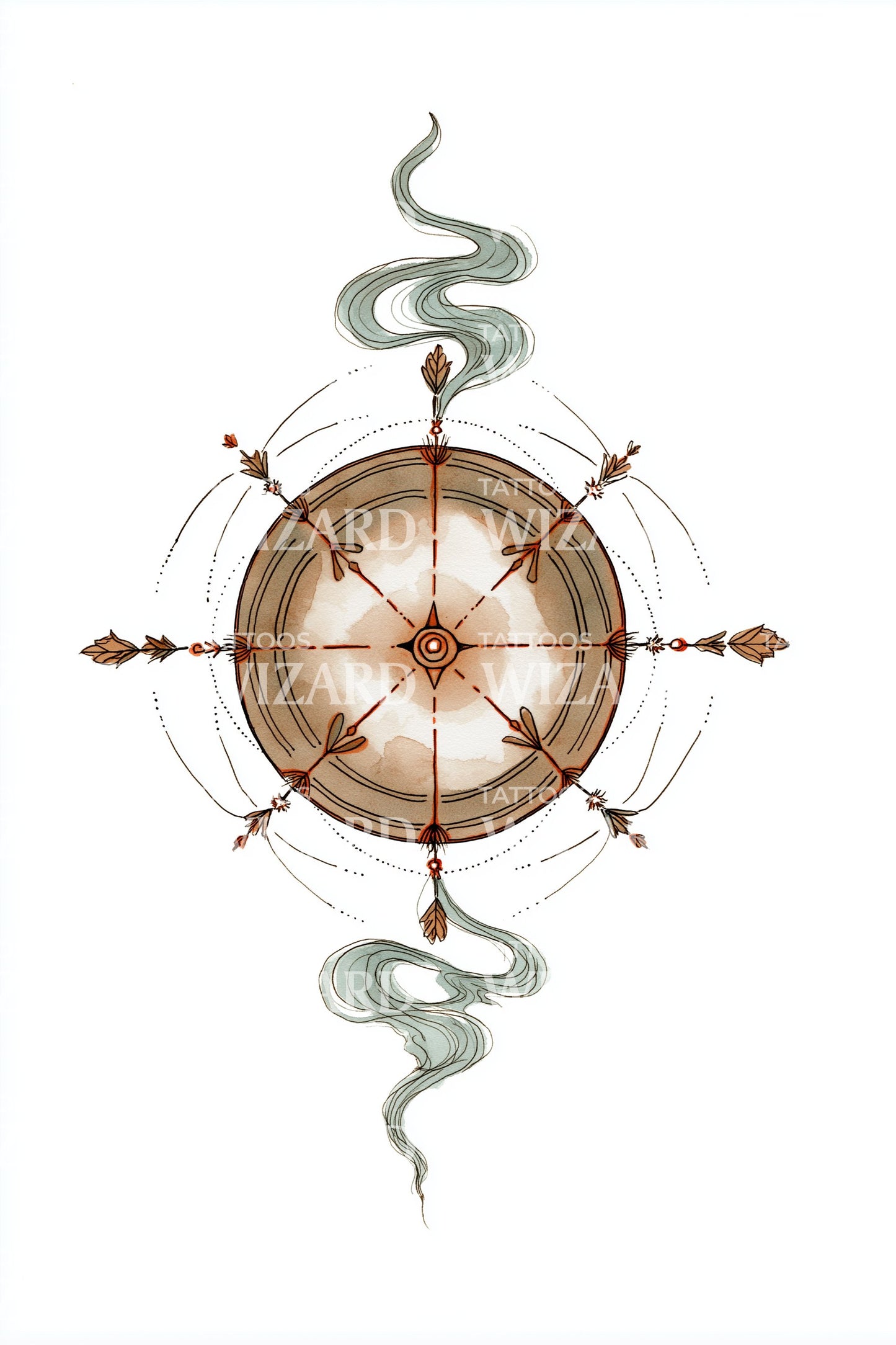 Serpent Compass North Tattoo Idea