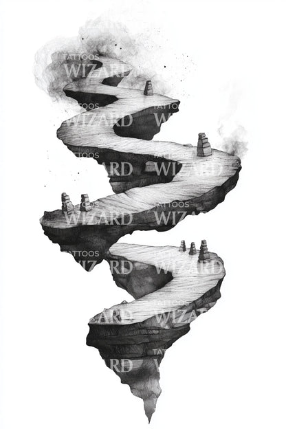 Serpentine Canyon Path Tattoo Design