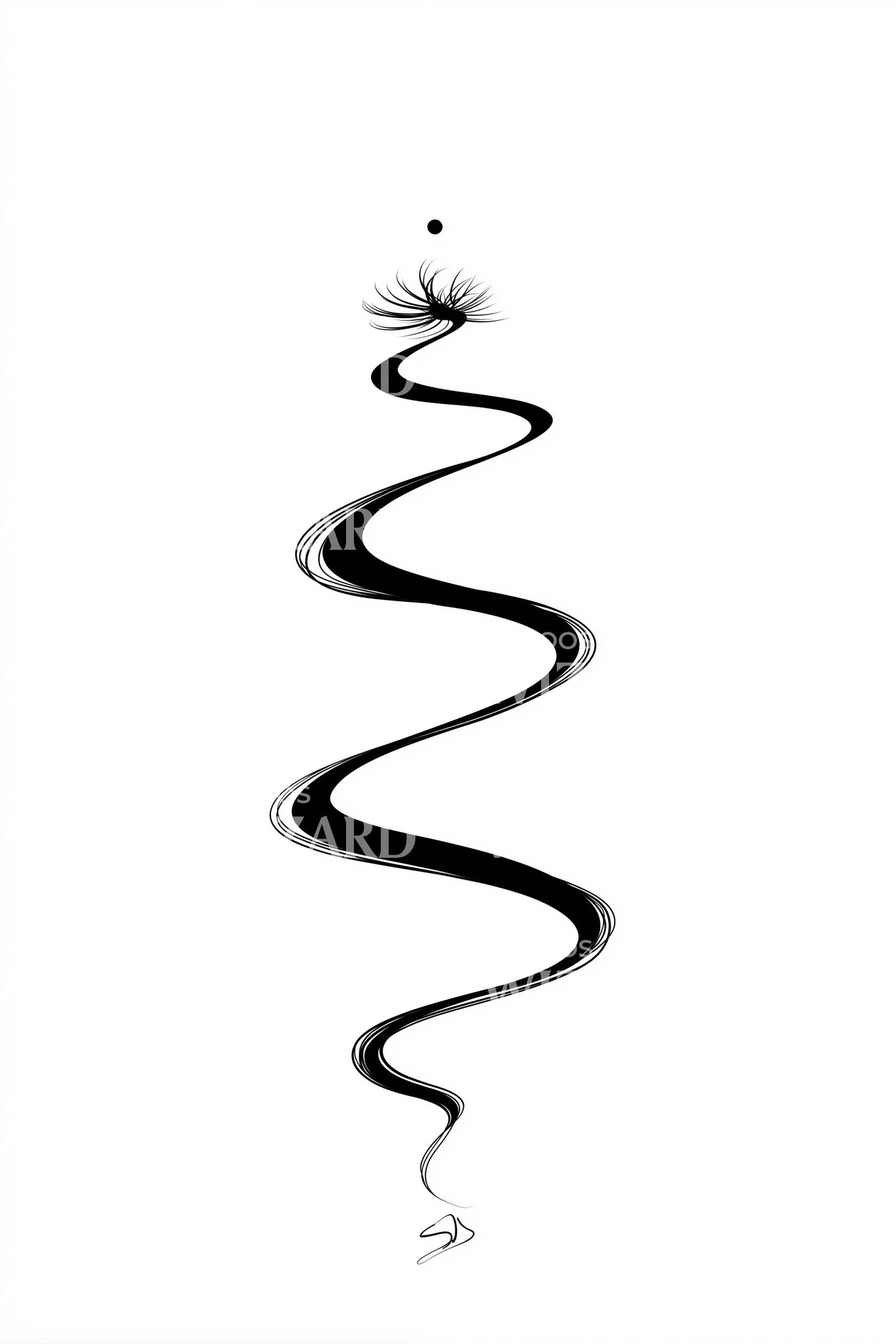 Serpentine Ink Spiral Tattoo Design
