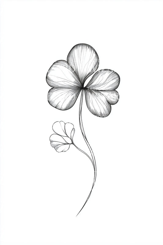 Shaded Clover Blossom Tattoo Idea