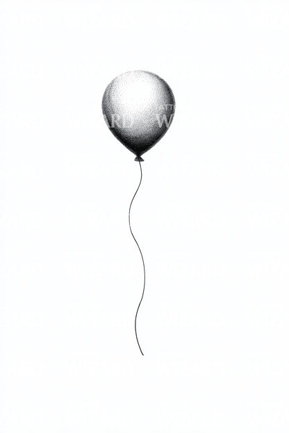 Shaded Helium Balloon Tattoo Design